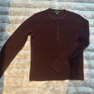 Rag & Bone Maroon Henley Sweater